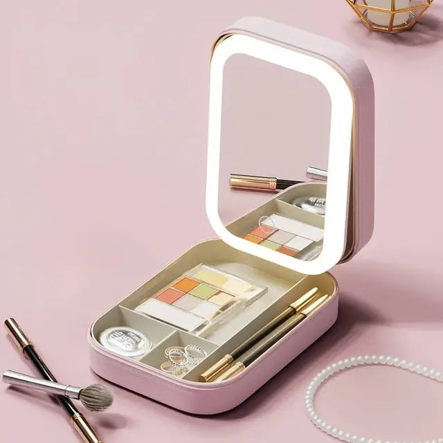 LED Mirror Makeup Storage Box - moist beauty