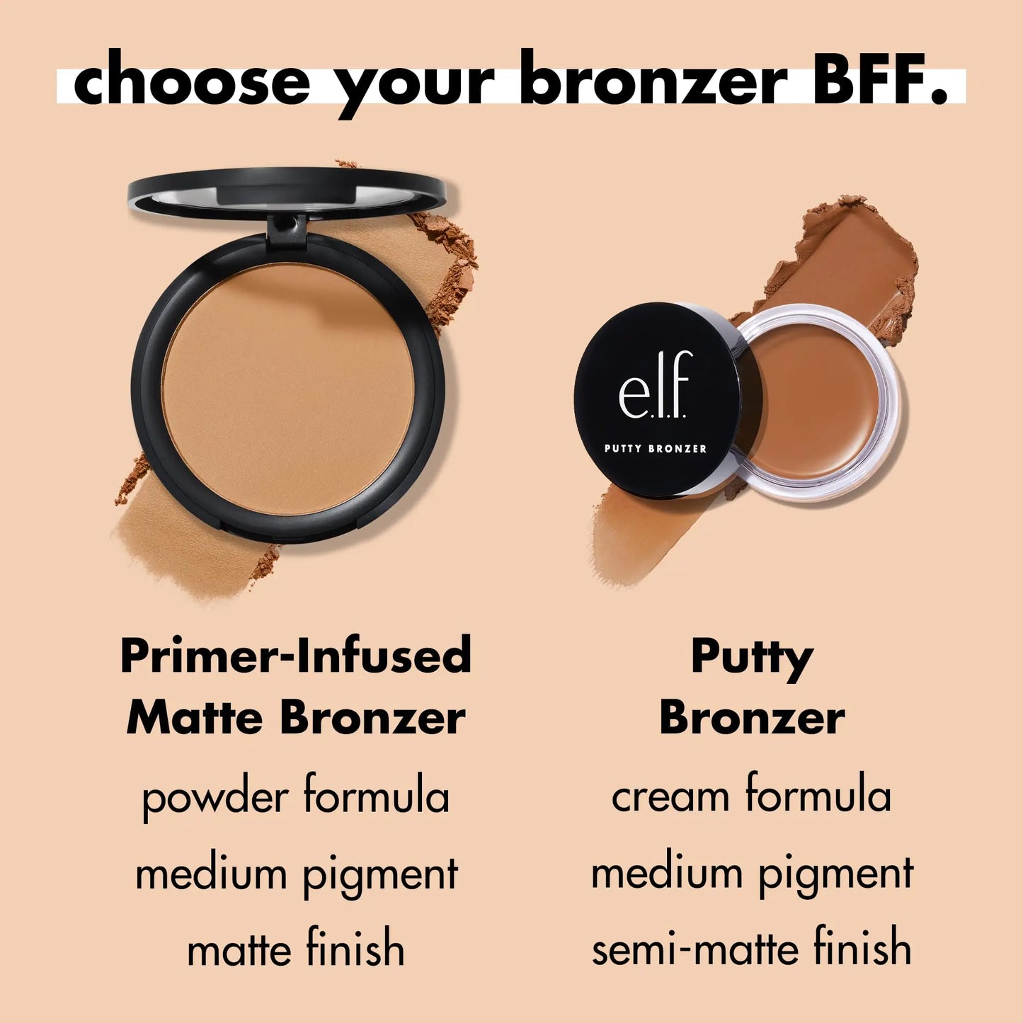 e.l.f. Primer-Infused Bronzer, Long-Lasting - moist beauty