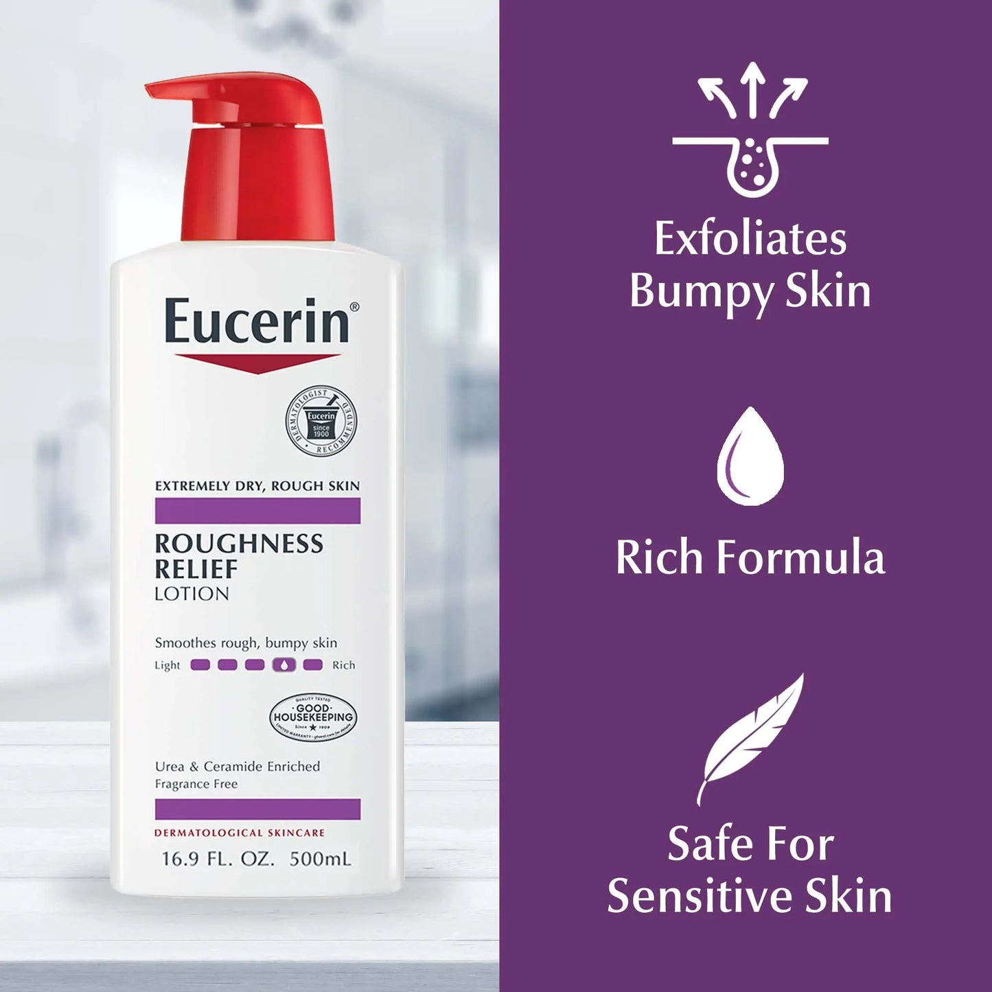 Eucerin Roughness Relief Body Lotion for Extremely Dry, Rough Skin - moist beauty