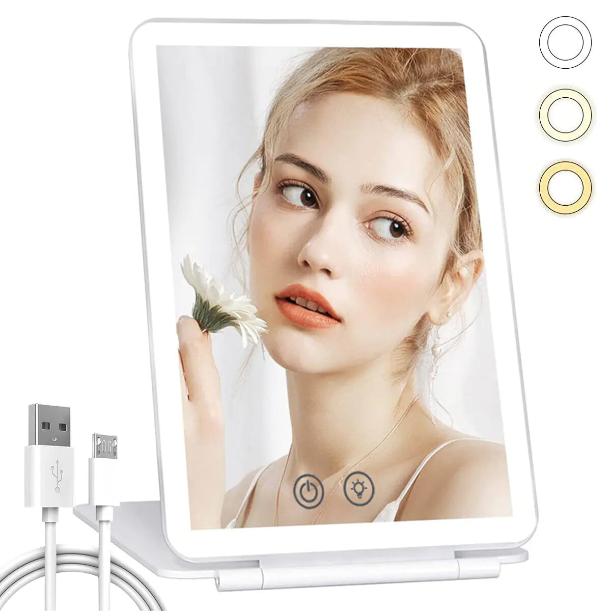 Foldable Makeup Mirror Touch Screen Makeup Mirror - moist beauty