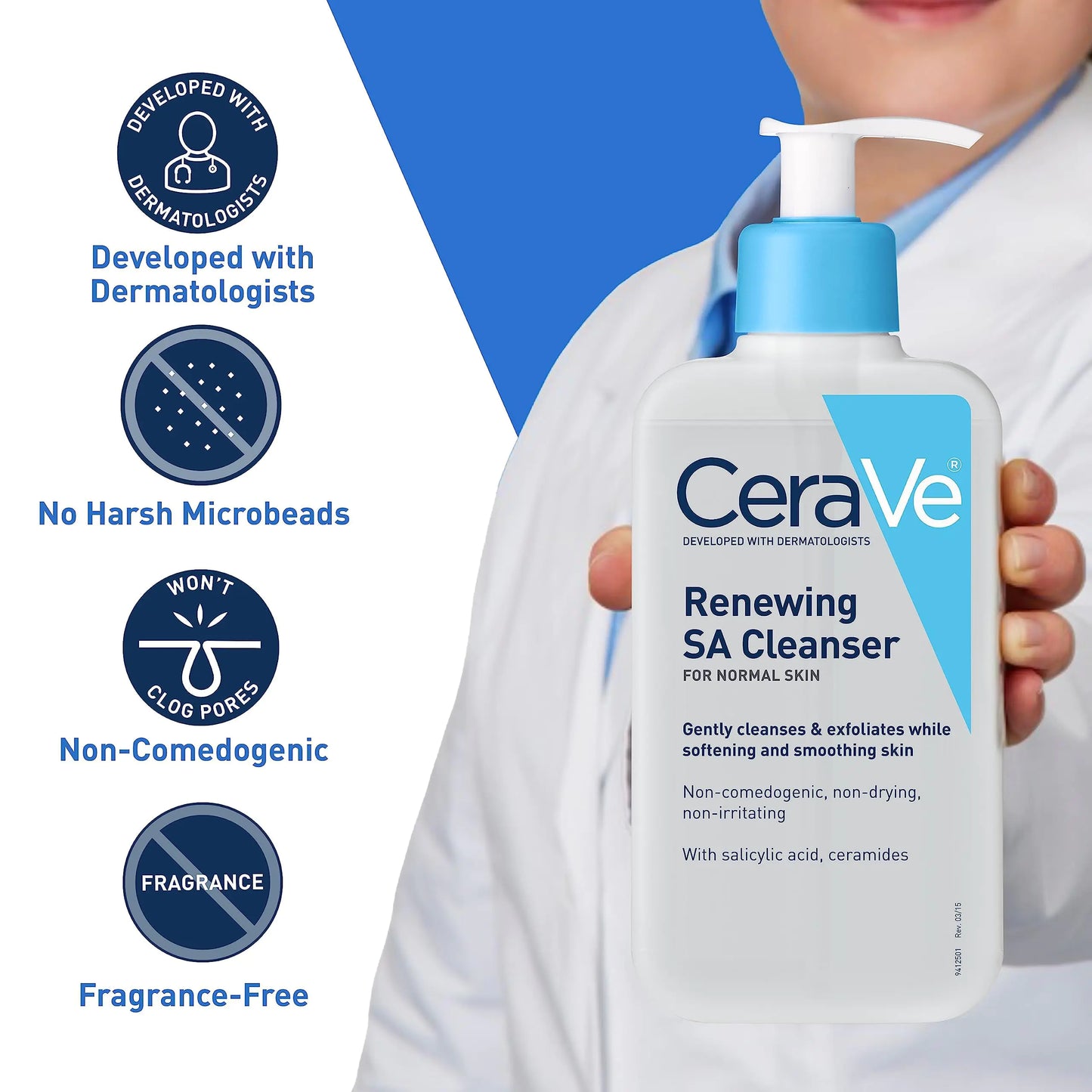 CeraVe SA Cleanser, Salicylic Acid Cleanser with Hyaluronic Acid, Niacinamide & Ceramides - moist beauty