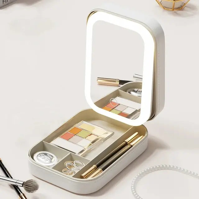 LED Mirror Makeup Storage Box - moist beauty