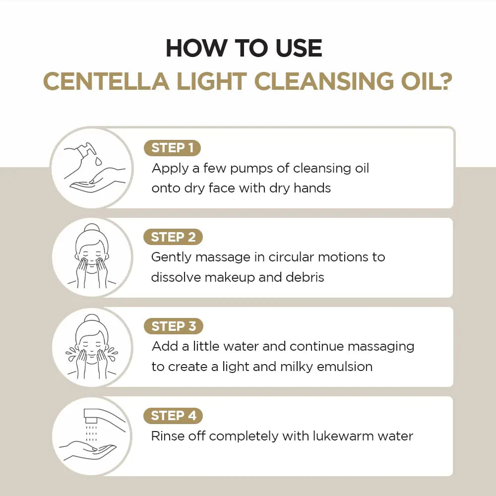 SKIN1004 Madagascar Centella Light Cleansing Oil 6.76 fl.oz, 200ml | Gentle Oil Cleanser for Face, Korean Facial Cleanser, Double Cleansing - moist beauty