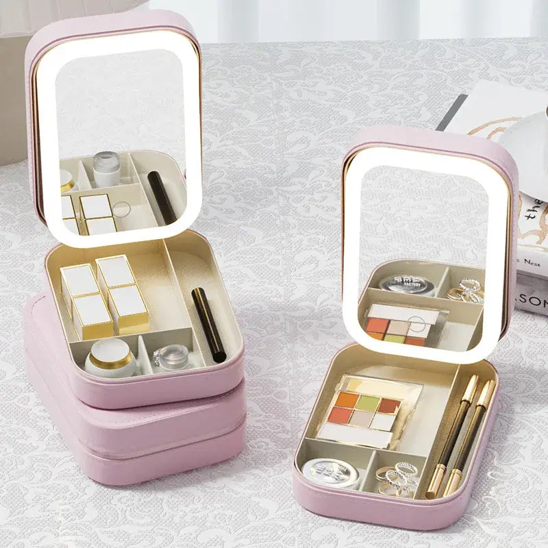 LED Mirror Makeup Storage Box - moist beauty